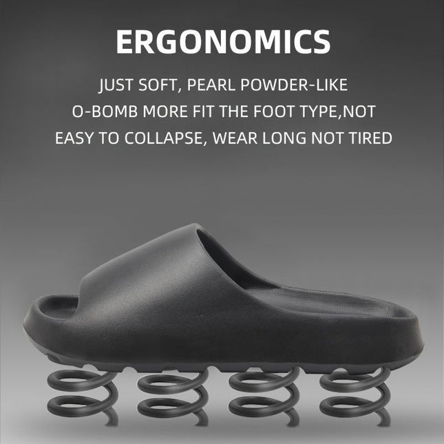 Unisex Soft Thick-Sole Slippers – 3.5cm Cushioned Comfort - Black - Size 7(AU7/EU38)