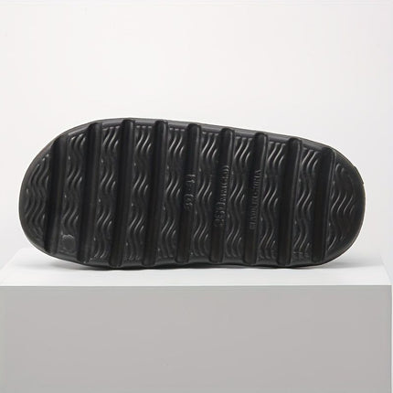 Unisex Soft Thick-Sole Slippers – 3.5cm Cushioned Comfort - Black - Size 8(AU8/EU39)