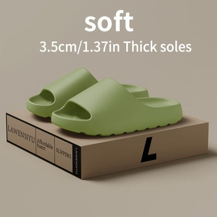 Unisex Soft Thick-Sole Slippers – 3.5cm Cushioned Comfort - Black - Size 9(AU9/EU40)