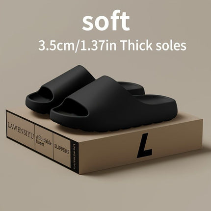 Unisex Soft Thick-Sole Slippers – 3.5cm Cushioned Comfort - White - Size 5(AU5/EU36)