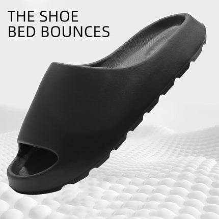 Unisex Soft Thick-Sole Slippers – 3.5cm Cushioned Comfort - White - Size 6(AU6/EU37)