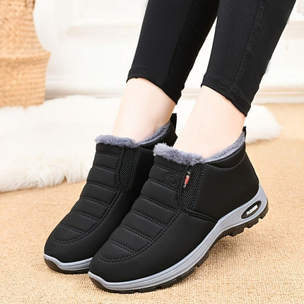 Unisex Furry-Lined Ankle Boots - Black - Size 12(AU12/EU43)