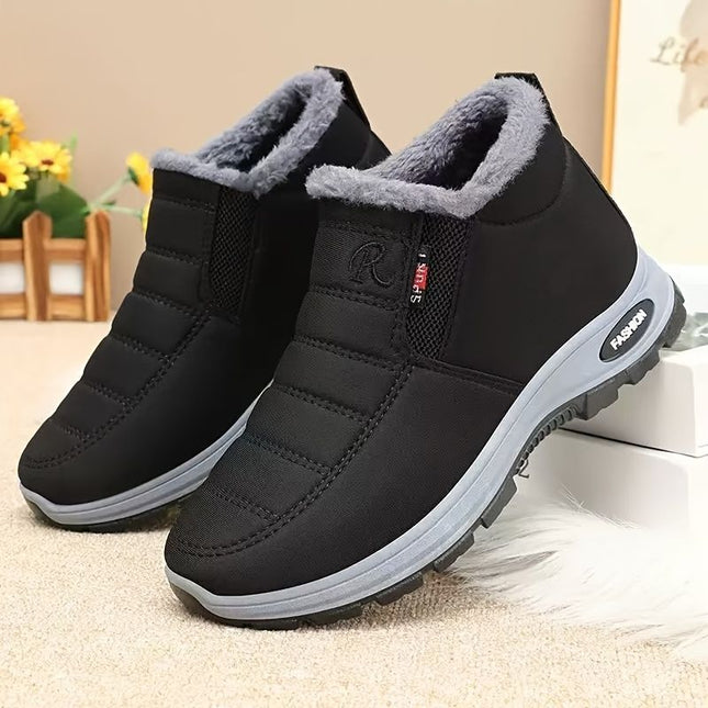 Unisex Furry-Lined Ankle Boots - Black - Size 5(AU5/EU36)
