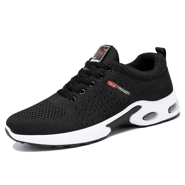 Men's Fashion Sneakers with Breathable Mesh and Cushioned Sole - Black - Size 10(AU10/EU43)