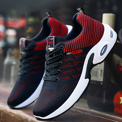 Men's Fashion Sneakers with Breathable Mesh and Cushioned Sole - Black - Size 9(AU9/EU42)