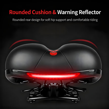 Bike Saddle with Rechargeable Taillight: 21×25×11cm Silicone Seat, 700g, Wrench Included for Aussie Cyclists