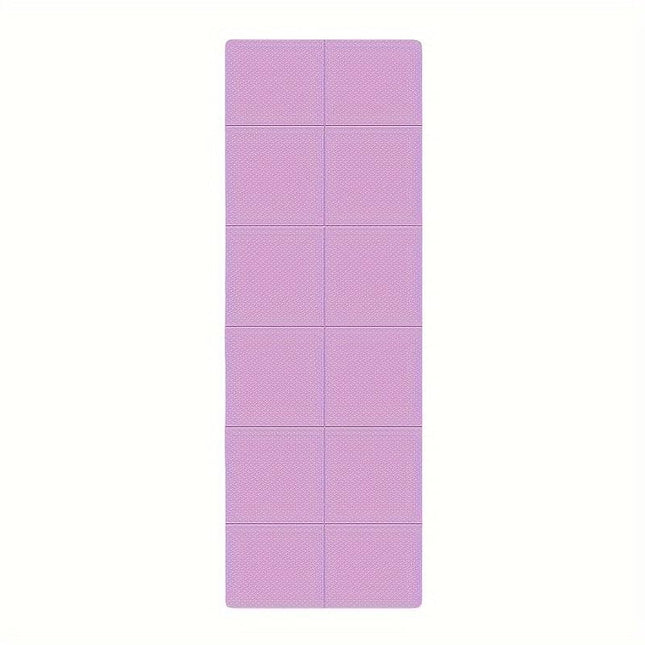 Portable Foldable Yoga Mat – Dual-Sided Non-Slip TPE Exercise Mat for Yoga, Pilates, Kids Nap & Travel (Purple) | Other Colors Available in Store