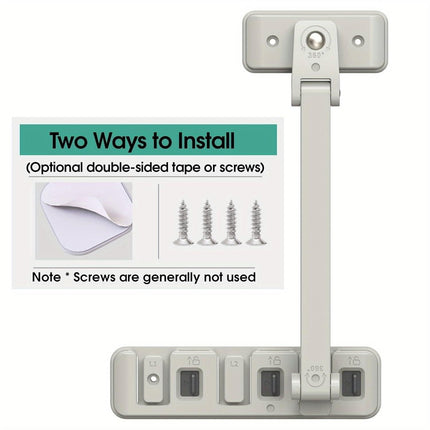 Adjustable Child Safety Window Lock with 3-Level Restrictor for Sliding and Casement Windows and Doors, No Drill Installation, Easy Adult Operation, Durable ABS and Zinc Alloy Construction (Gray)