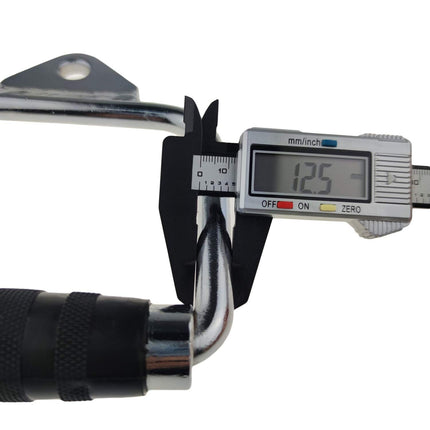 Solid D-Handle Cable Attachment for Home Gym & Cable Machine – Chrome-Finished Steel Bar with Anti-Slip Grip (Black) |