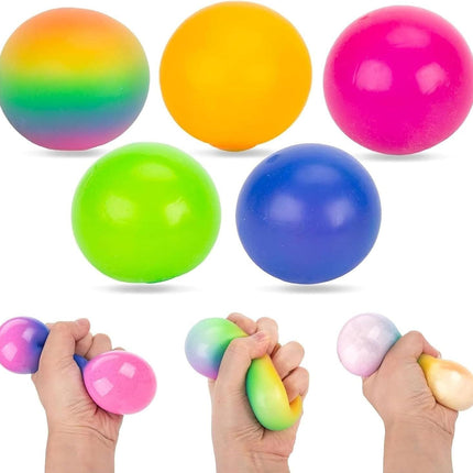 5 PCS Color Changing TPR Stress Balls for Office & Classroom – Soft Sensory Squeeze Toys to Relieve Anxiety (Multicolor)