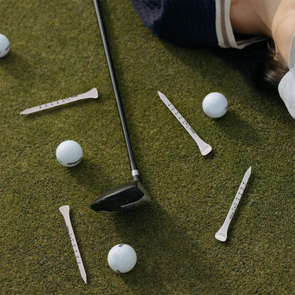 Golf Tee Pack of 100 with Measurement Scale – White Plastic Tees for Driving Range, Practice & Tournament Use (White)