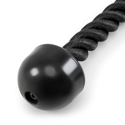 Heavy-Duty Dual-Handle Triceps Rope for Cable Machine – Braided Nylon Fitness Attachment with Rubber Ends (Black)