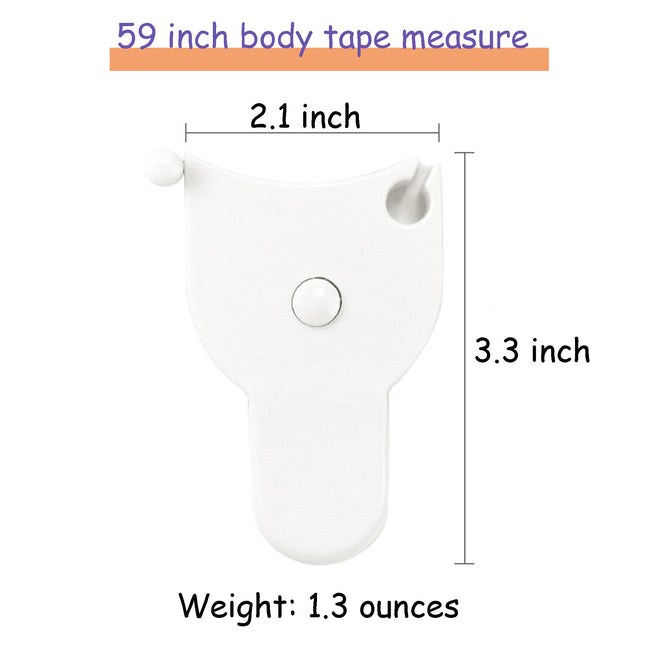 Soft Retractable Body Tape Measure for Fitness, Tailoring & Home Use – 60-Inch Dual-Scale Measuring Tape with Lock, 3-Pack of Identical Units (White)