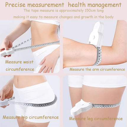 Soft Retractable Body Tape Measure for Fitness, Tailoring & Home Use – 60-Inch Dual-Scale Measuring Tape with Lock, 3-Pack of Identical Units (White)