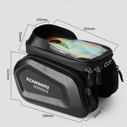 Waterproof Bike Frame Bag with Touchscreen & Headphone Hole: 3-in-1 Capacity Bicycle Bag for Phones & Gear, Aussie Cyclist Essential