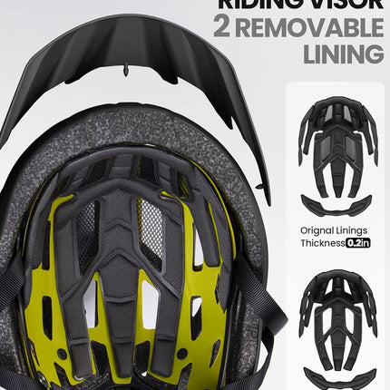 OutdoorMaster Bike Helmet Adult Men Women MIPS Certified Bicycle Helmet with Two Removable Liners & Ventilation Cycling Helmet for Mountain&Motorway-Carbon Black,Medium