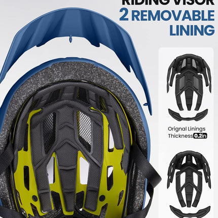 OutdoorMaster Bike Helmet Adult Men Women MIPS Certified Bicycle Helmet with Two Removable Liners & Ventilation Cycling Helmet for Mountain&Motorway-Ocean Blue,Medium