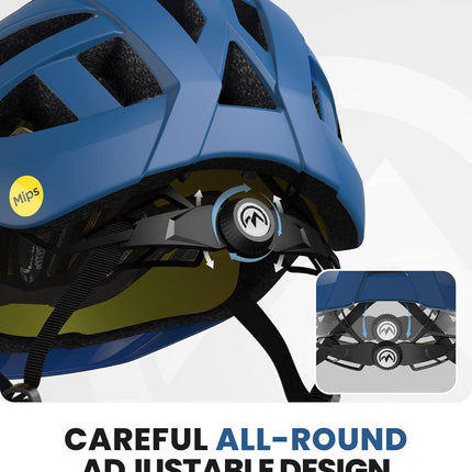 OutdoorMaster Bike Helmet Adult Men Women MIPS Certified Bicycle Helmet with Two Removable Liners & Ventilation Cycling Helmet for Mountain&Motorway-Ocean Blue,Medium
