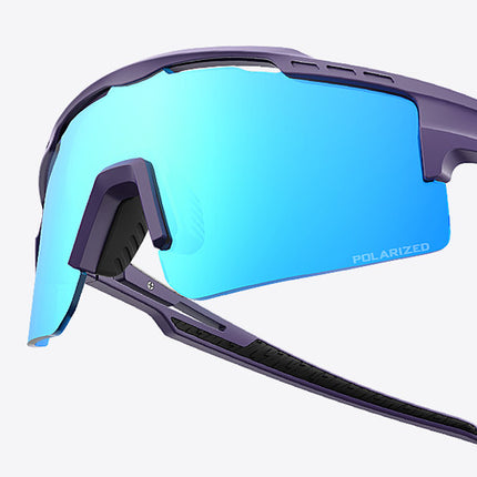 OutdoorMaster Hawk II Polarized Sports Sunglasses for Men Women, TAC 100% UV400 Protection TR90 Frame Cycling Sunglasses, Baseball Running Fishing Golf Glasses-White Frame+revo Blue Cat.3