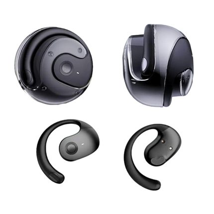 Open Ear Wireless Headphones Earphones Bluetooth 5.4 On Ear Sport Gym Earbuds-Black