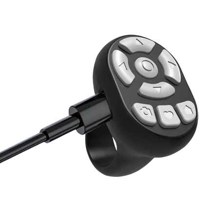 Scrolling Ring Remote Page Turner Wireless Finger Scroller Camera Video Record-Black