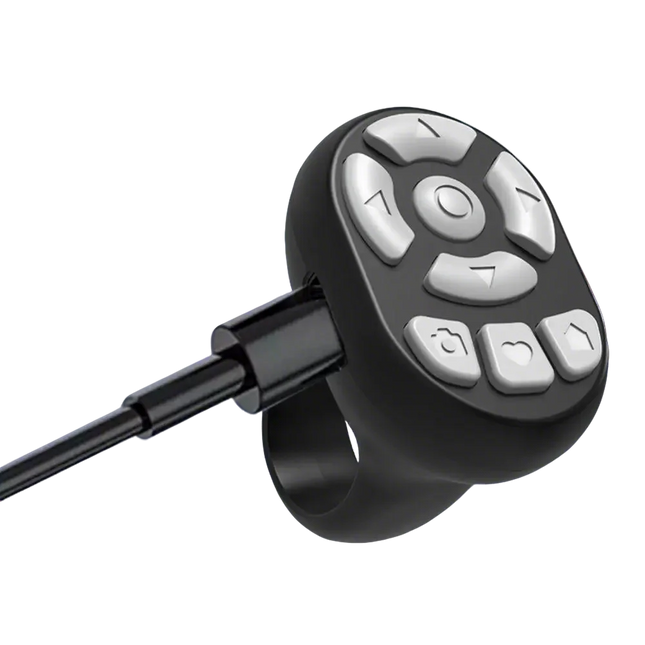 Scrolling Ring Remote Page Turner Wireless Finger Scroller Camera Video Record-Black