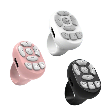 Scrolling Ring Remote Page Turner Wireless Finger Scroller Camera Video Record-Pink