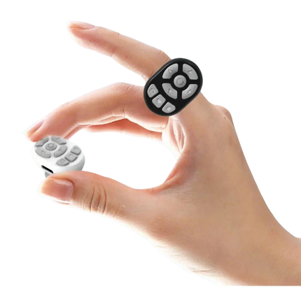 Scrolling Ring Remote Page Turner Wireless Finger Scroller Camera Video Record-White