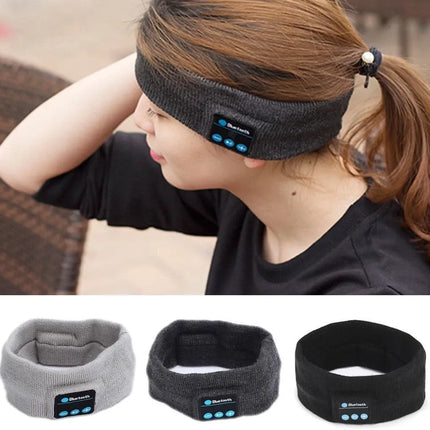 Headset Bluetooth 5.0 Wireless Stereo Earbud Headphone Sports Headband w/Mic-Black