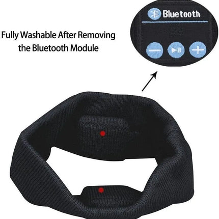 Headset Bluetooth 5.0 Wireless Stereo Earbud Headphone Sports Headband w/Mic-Black
