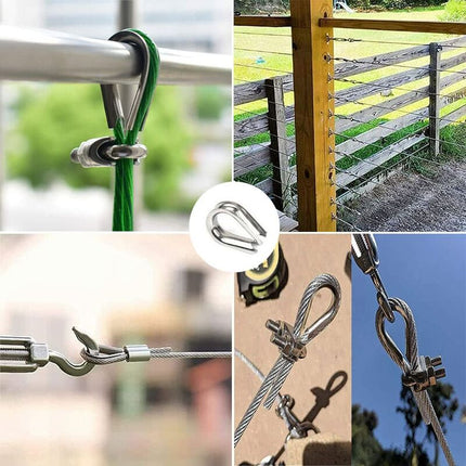 50 pcs M2 304 Stainless Steel Wire ROpe Thimbles Heart Thimble For Steel Cable For 2Mm Wire ROpe