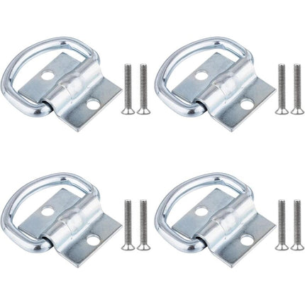 4 pcs Tie Down Rings, D-Ring Trailer Tarpaulin Tie Downs With Screws For Boats, Trucks, Vans And Homes