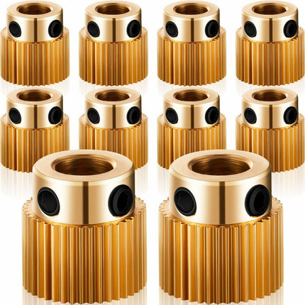 Extruder Wheel 3D Printer Parts Gear 40 Teeth Brass Extruder Wheel Compatible With Cr-10, Cr-10S, S4, S5, Ender 3,