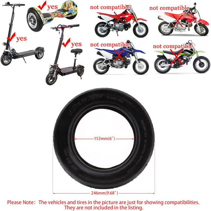 2 Pack Inner Tube 10X2.50 10" Replacement For 10 Inch Smart Self Balancing Electric Scooter For 36V 48V 400W 500W 800W