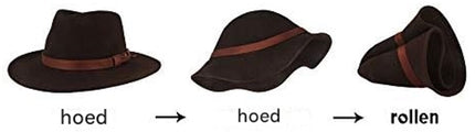 Hats - Roll-up felt hats for outdoor use - Hiking hats - Wool hats - Waterproof and foldable leather hat lining for men and women