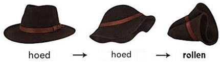 Hat - Sun hat - Bucket hat - Women's sun hat - Men's bucket hat - Hiking hats - Waterproof wool hats - Roll-up felt hats for outdoor use - Foldable leather lining - For men and women (Camel)