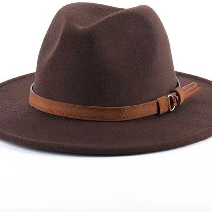 Cap - Bucket Hat - Women's Sun Hat - Women's Bucket Hat - Hiking Hats - Waterproof Wool Hats - Roll-Up Felt Hats for Outdoors - Foldable Leather Lining - For Men and Women (Brown)