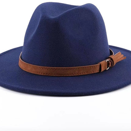 Hat - Sun hat - Bucket hat - Women's sun hat - Men's bucket hat - Hiking hats - Waterproof wool hats - Roll-up felt hats for outdoor use - Foldable leather lining - For men and women (navy blue)