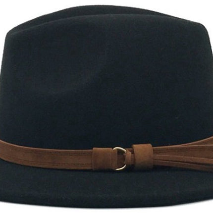 Hat - Sun hat - Bucket hat - Women's sun hat - Men's bucket hat - Hiking hats - Waterproof wool hats - Roll-up felt hats for outdoor use - Foldable leather lining - For men and women (navy blue)