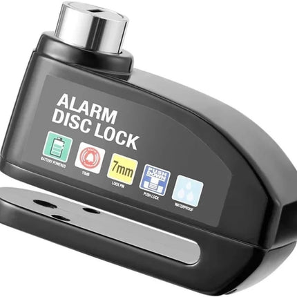 Brake disc lock with alarm - With reminder cable - 7 mm - Motorcycle lock - Scooter lock