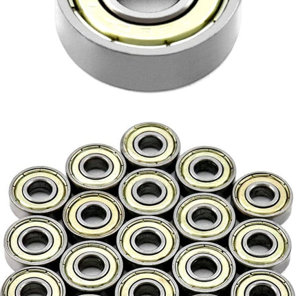 20 608zz ball bearings - Miniature deep groove ball bearings, double metal shielding - For skateboards, scooters, inline skates, 8 mm x 22 mm x 7 mm