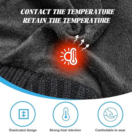 Beanie - Women's Beanie - Men's Beanie - Black Men's Beanie - Thick and Warm Knit Beanie - Unisex - Thermal Lining - With Ear Flaps - Ideal for Outdoor Activities - Camping - Sports - Gift Idea - Black
