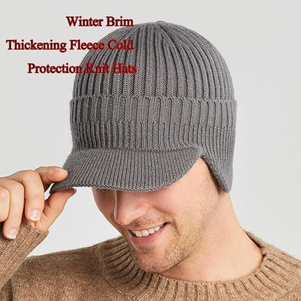 Beanie - Men's Beanie - Winter Beanie - Knitted Beanie - Ski Beanie - Thick Beanie - Thermal Protection for Outdoors - Elastic Earflaps - Skiing - Snowboarding - Cycling - Walking - Black - Gift Idea for Him/Her
