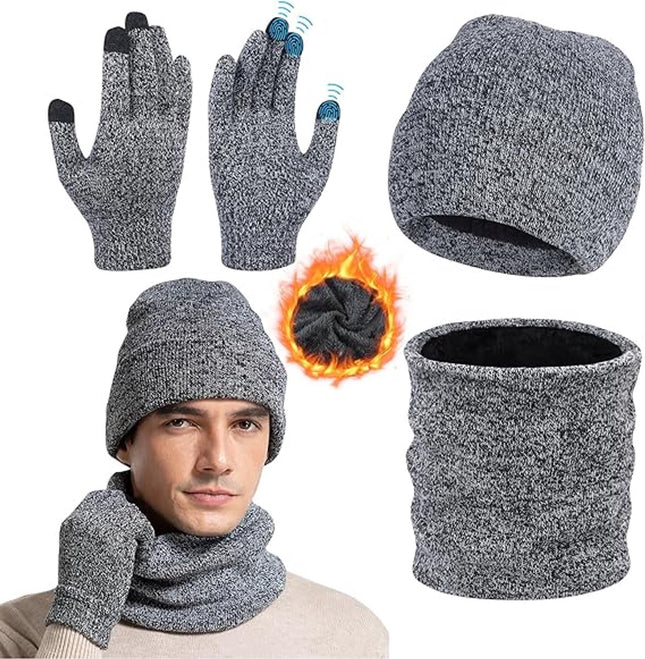 Beanie - Cotton beanie - Warm winter beanie - Scarf - Gloves - Touchscreen gloves - Ski mask - 3-in-1 beanie - Snowboard, skate, riding - Windproof and warm - Soft and comfortable - Warm fleece lining - Neck warmer