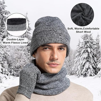 Beanie - Cotton beanie - Warm winter beanie - Scarf - Gloves - Touchscreen gloves - Ski mask - 3-in-1 beanie - Snowboard, skate, riding - Windproof and warm - Soft and comfortable - Warm fleece lining - Neck warmer