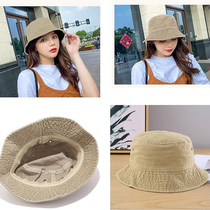 Cotton bucket hat for women and men, foldable, solid color, sun hat, fishing hat, outdoor hat, summer garden, camping, hiking, travel, beach hat
