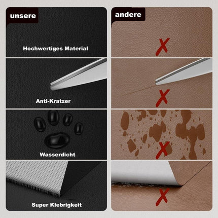 Self-adhesive repair patch for artificial leather, 30 cm x 137 cm, Light gray, Compatible with Fix Dekor