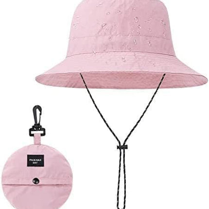 Unisex Foldable Waterproof Fisherman Hat Quick-Drying Sun Protection for Summer Outdoor, Pink