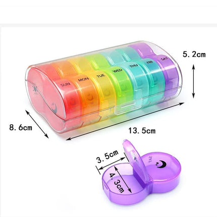 7-Day Round Dosett Medicine Storage, 1 Count, Transparent