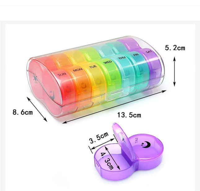 7-Day Round Dosett Medicine Storage, 1 Count, Transparent